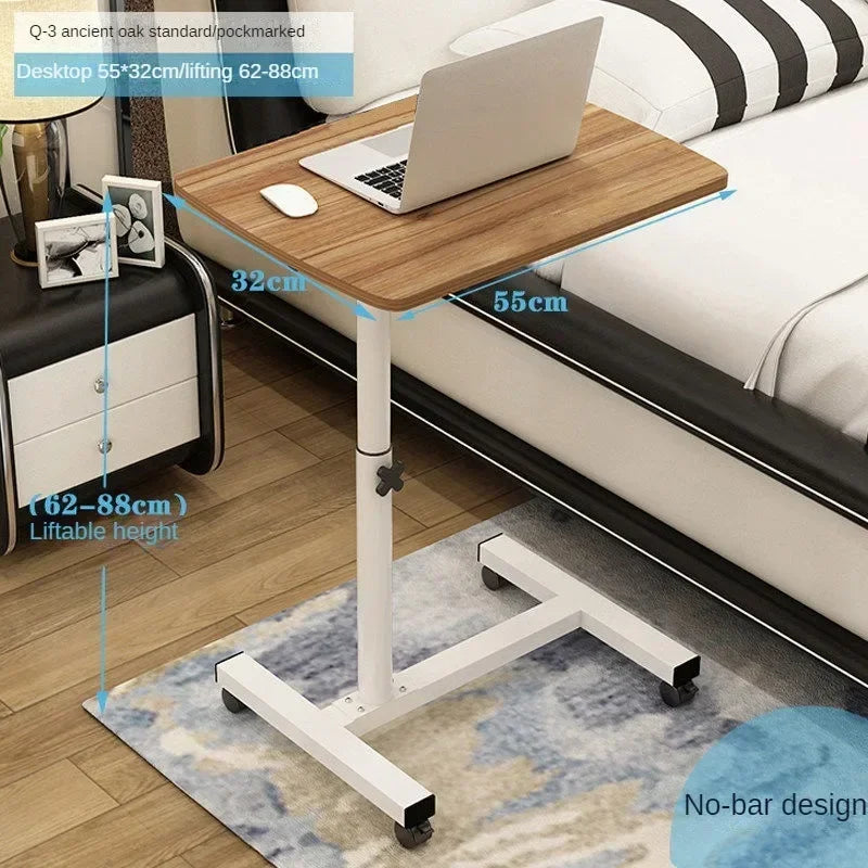 Creative Foldable Computer Desks Living Room Sofa Lazy Bed Office Desk with Wheels Lifting Bedside Table European Home Furniture