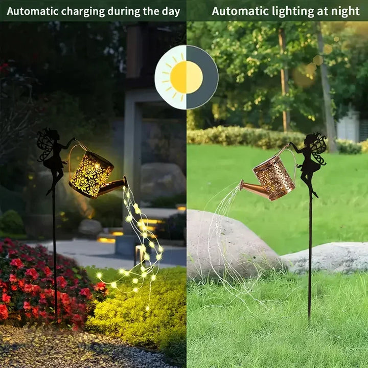 Solar Butterfly Watering Can Garden Light â€“ Waterproof Hanging Fairy Path Accent | Patio, Lawn, Outdoor DÃ©cor | Trufairs
