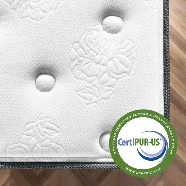 12 Inch Comfort Support Cooling Gel Hybrid Mattress, Queen, Euro Top Innerspring Mattress, Motion Isolating Pocket Springs