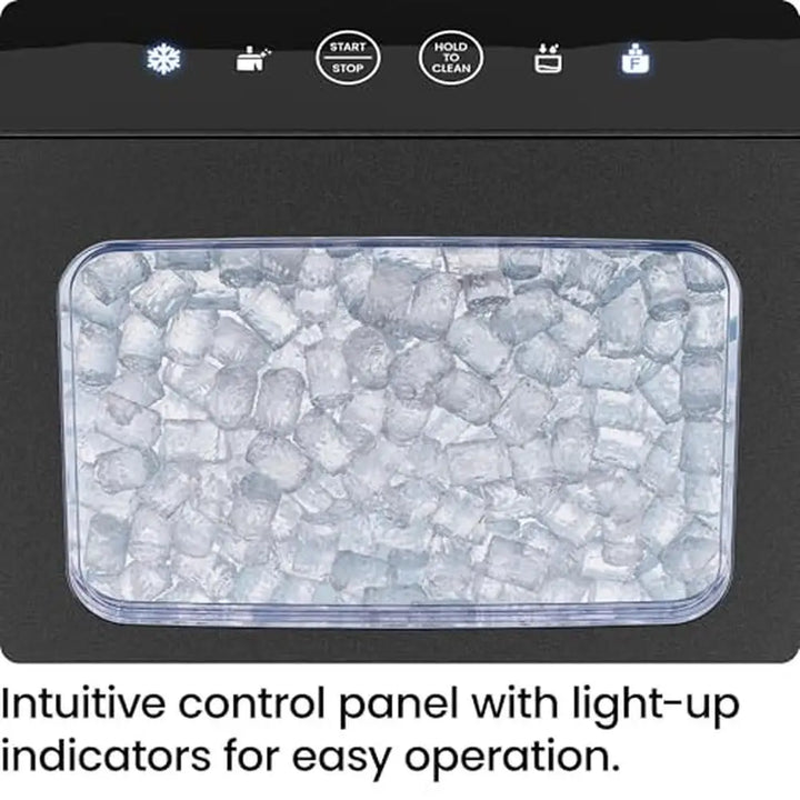 Nugget Ice Maker 33lbs/Day Chewable Pellet Ice LED Control Panel Self-Cleaning Stainless Steel RJ56-PB18-SS