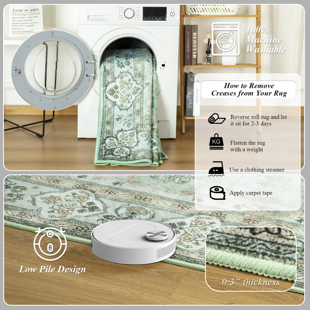 Area Rugs for Living Room Elegant Floral Traditional Faux Wool Area Rug