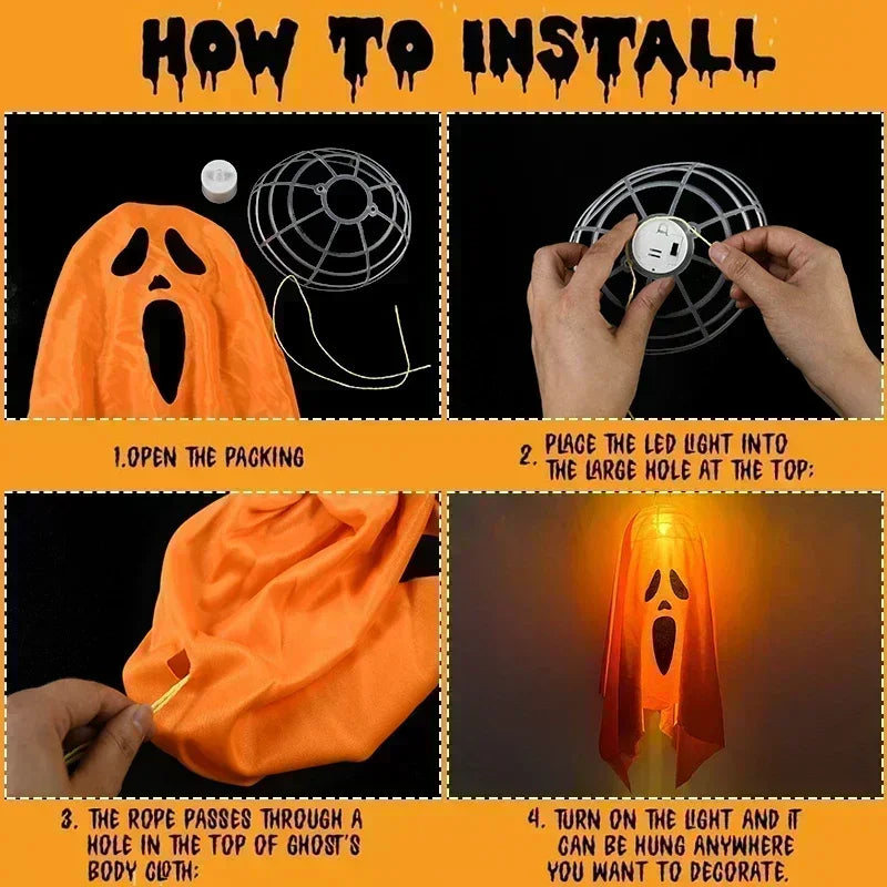 Glowing Ghost & Witch Hat String Lights â€“ Halloween LED Party & Yard DÃ©cor | Trufairs