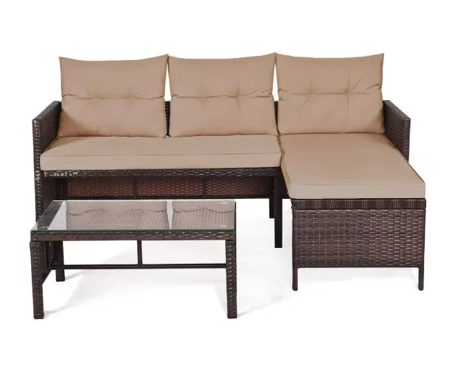 Patio Furniture Sectional Set Outdoor Lawn Conversation Sets,make you comfortable whether you are sitting or lying down