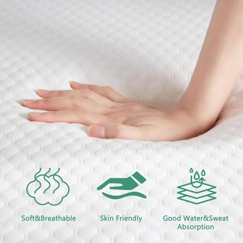 8 Inch Full Size Mattress, Charcoal Infused Memory Foam, Medium Firm with Washable Cover for Full Bed Frame, Pressure Relieve