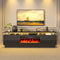 " Fireplace TV Stand, Modern Entertainment Center & 36 Inch Electric Fireplace with Remote Control, LED Light