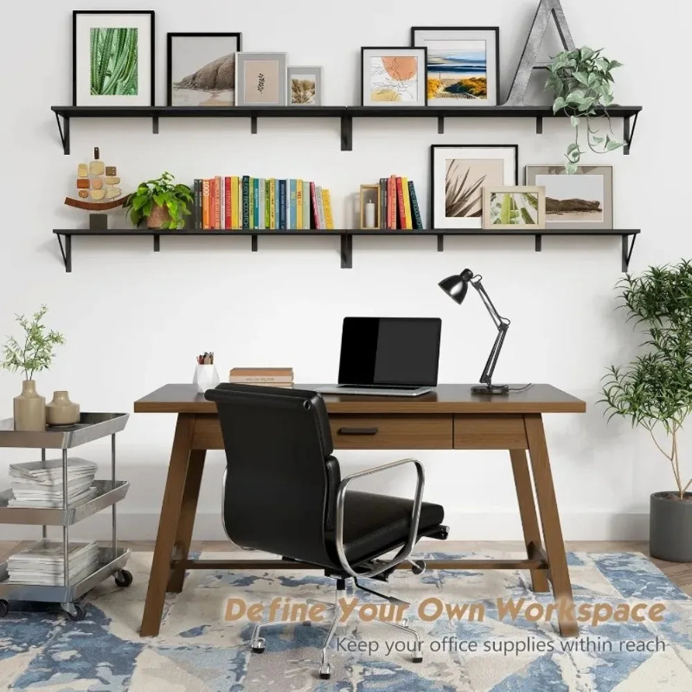 48 Inches Long Floating Book Shelves for Wall Set of 3, Black Wall Bookshelves for Living Room, Hot-Sell!-NEW