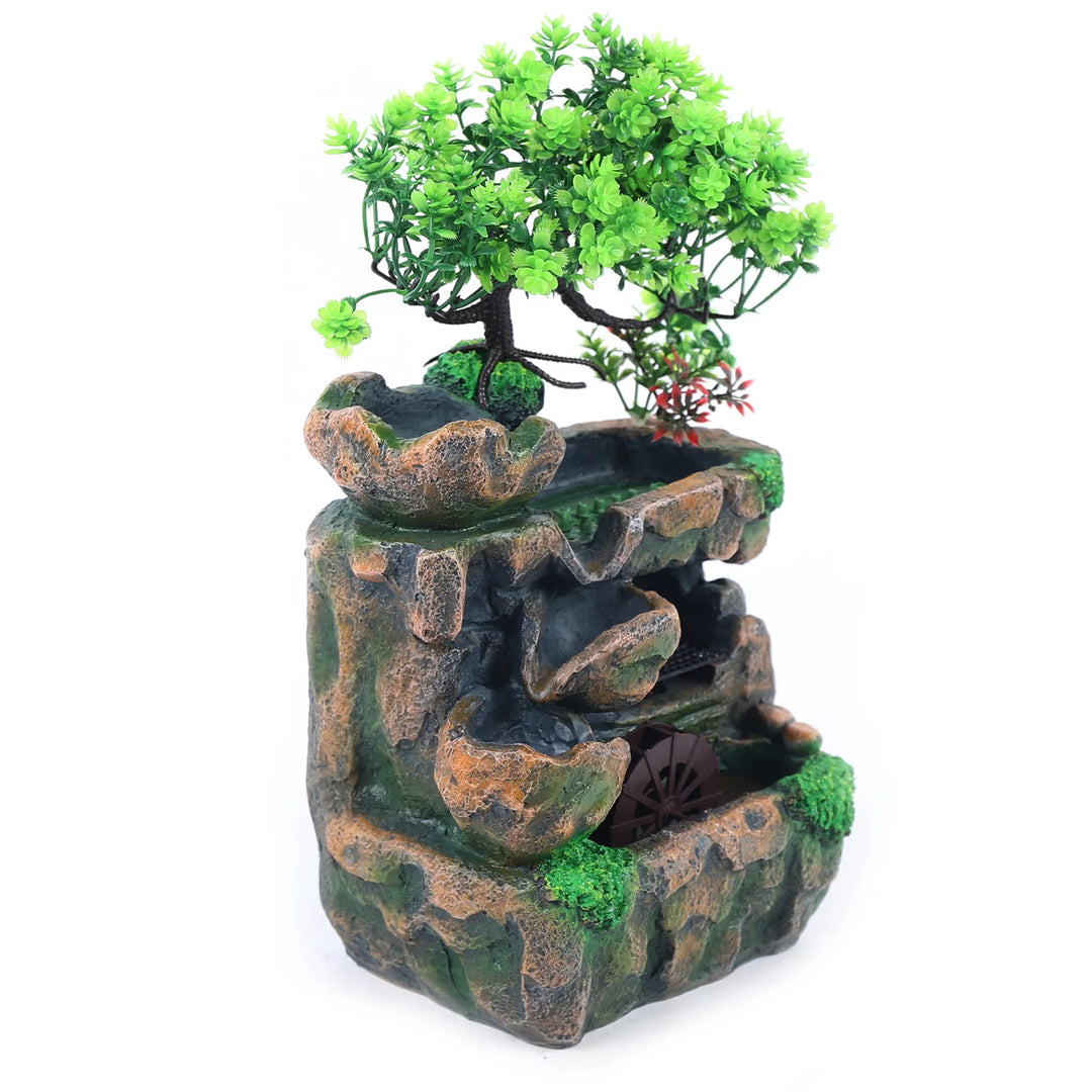 Indoor Room Fountain Waterfall Decor Desktop Fountain Decoration Water Feature with Colour Changing LED Lighting Zen Meditation