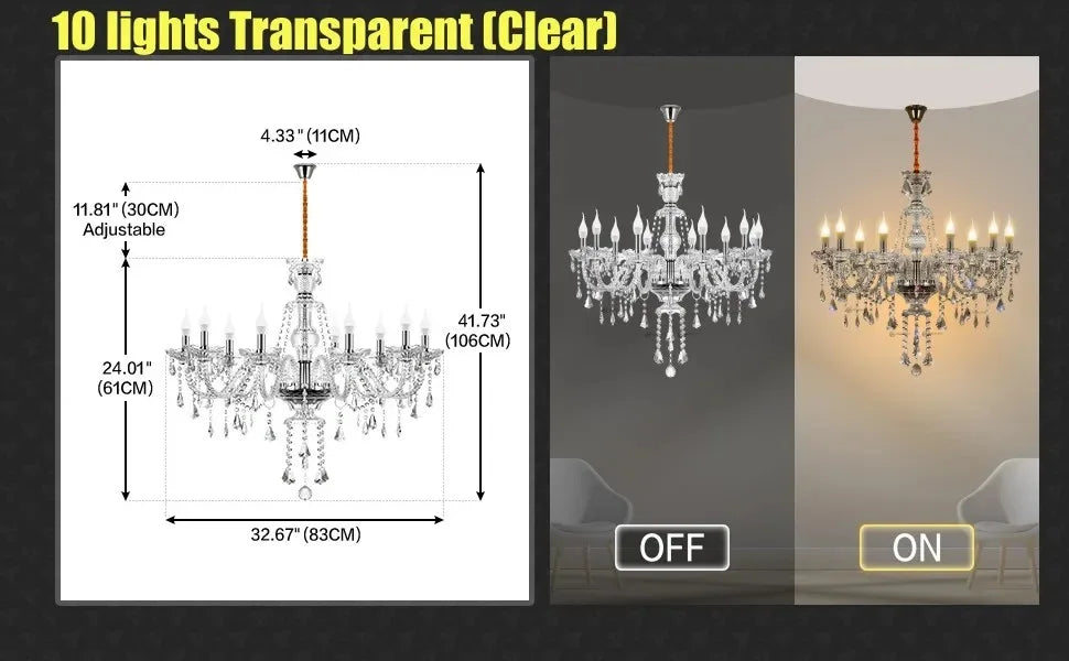 Classic 6 Lights Tassels Chandelier 6 Arms Crystal Lustre Light Modern Ceiling Light Lamp Lighting For Living Room Dining Room