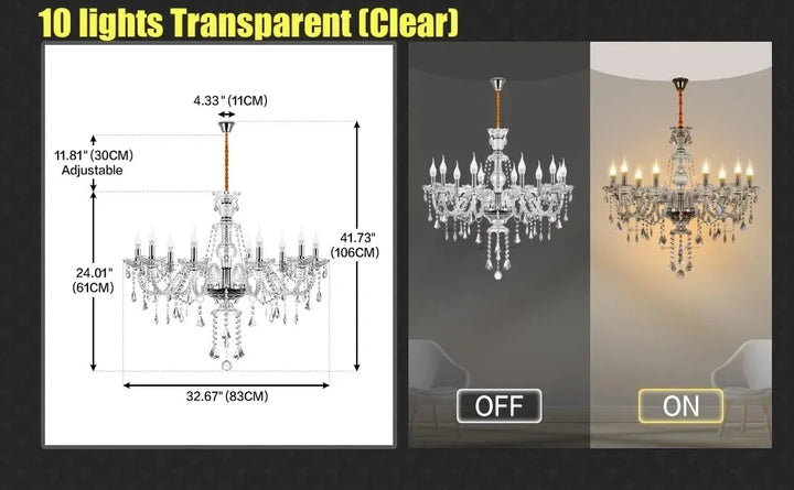 Classic 6 Lights Tassels Chandelier 6 Arms Crystal Lustre Light Modern Ceiling Light Lamp Lighting For Living Room Dining Room