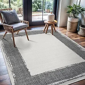 Boho Moroccan Black and White Rug Geometric Diamond 6x9 Area Rugs for Living Room Bedroom Kitchen Modern Bohemian Soft Stain Re