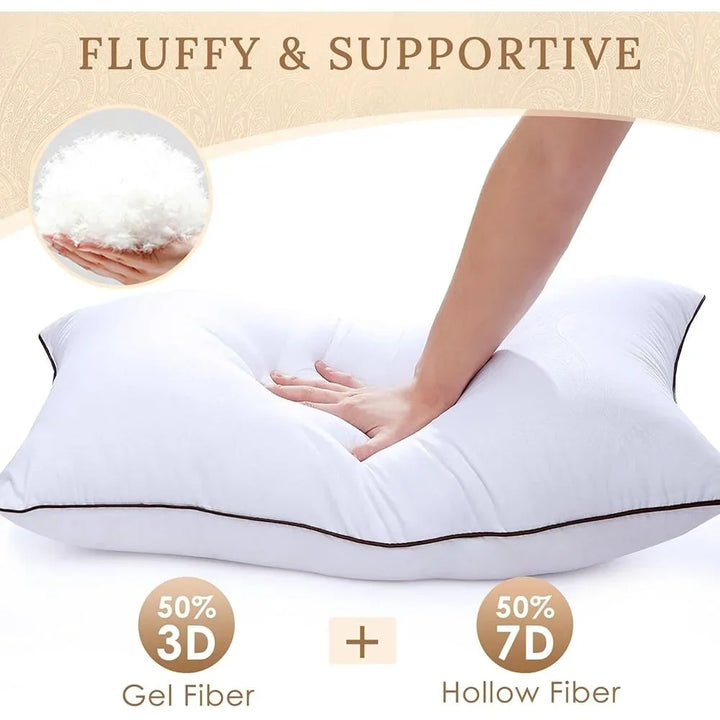 Standard Size Bed Pillows Set of 4 Down Alternative Hypoallergenic Soft Breathable Luxury Cooling Support Side Back Sleepers