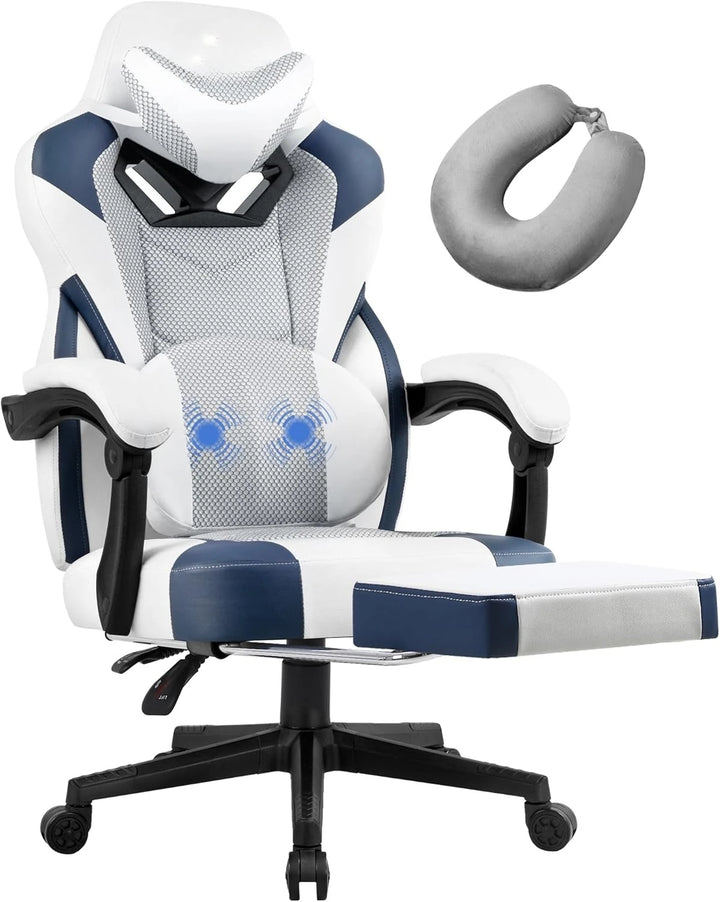 Gaming Chair PRO, Ergonomic Gaming Chairs for Adults Heavy People, Massage Reclining Office Desk Computer Chair with Footrest