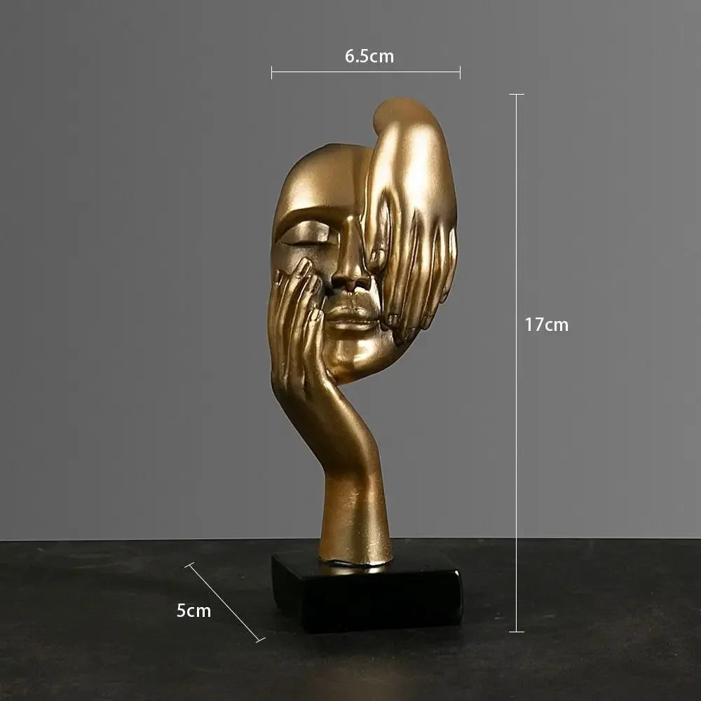 Nordic Resin Abstract Statue Desktop Ornaments Sculpture Figurines Face Character Light Luxury Art Crafts Office Home Decor