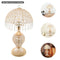 Crystal Table Lamp,Gold 110V Tabletop Decorative Bedside Lamp Corded Electric Lighting 3-5m² for Bedrooms,Living Rooms