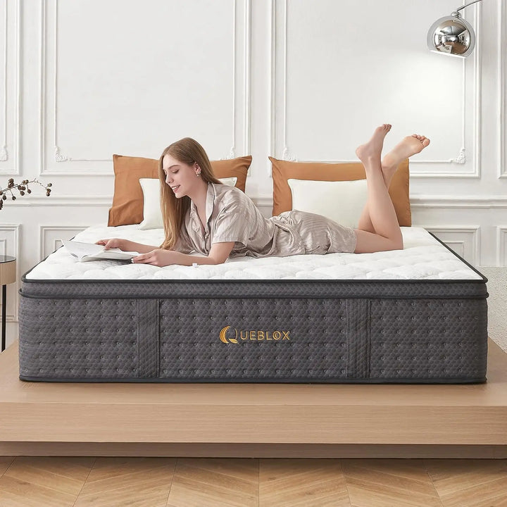 King Mattress 12 Inch King Size Hybrid Mattresses in a Box Memory Foam and Independent Pocket Springs for Pressure Relief CertiP