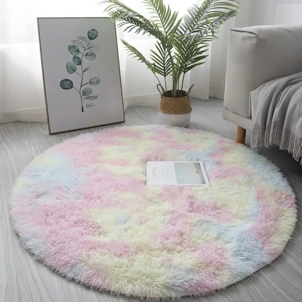 40/60CM Circle Round Shaggy Rug Soft Non-slip Area Rugs Living Room Bedroom Carpet Floor Mat For Girl Home Decoration