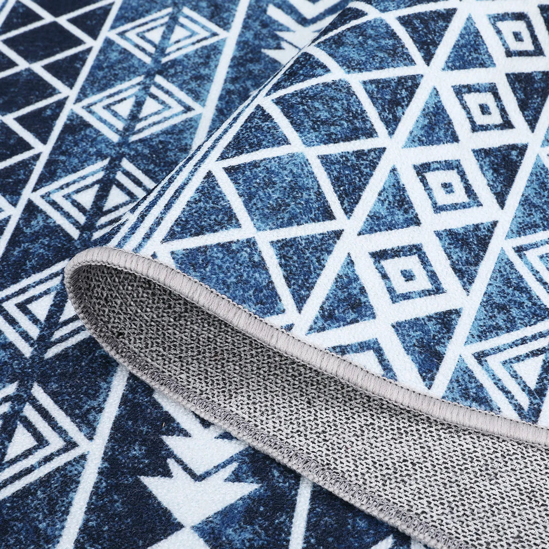 9x12 ft Moroccan Geometric Area Rug,Easy-Cleaning,Non-Shedding,Stain Resistant,Non-Slip,Foldable Indoor Mat for Living Room