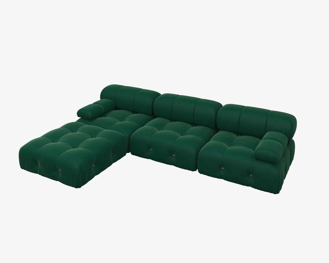 Sdorens Sectional Sofa Living Room Sofas L-Shaped Velvet Couch with Reversible Ottoman Convertible Modern Design Couch Sofa