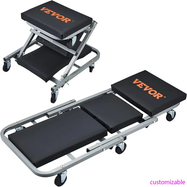 Mechanic Creeper, Garage Gift, 36" Z Creeper Seat, 2 in 1 Mechanic Gifts, 300 lbs Capacity, Low Profile Creeper with 6 pcs Wheel