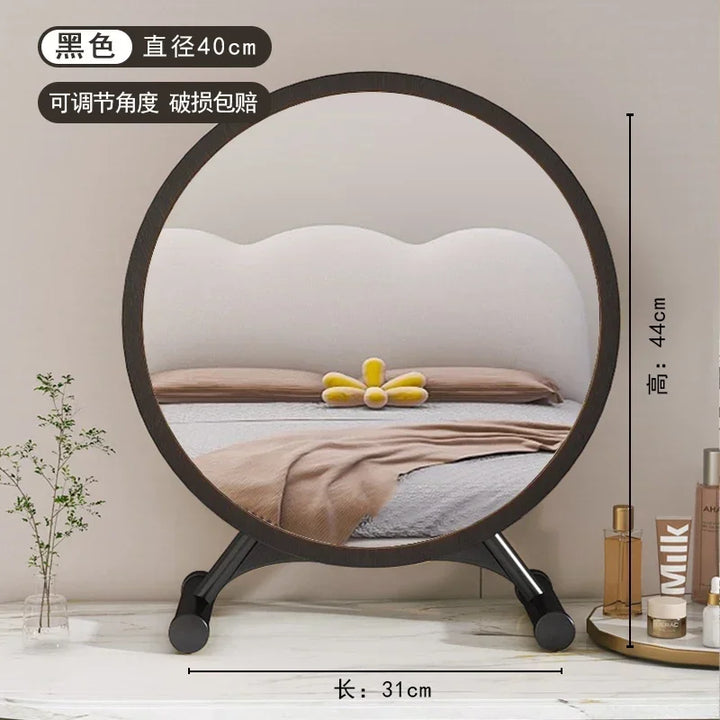 Unique Makeup Mirror Compact Korean Bedroom Funky Girl Aesthetic Items Art Circular Mirror Cosmetics Vestidores Decoracao Quarto