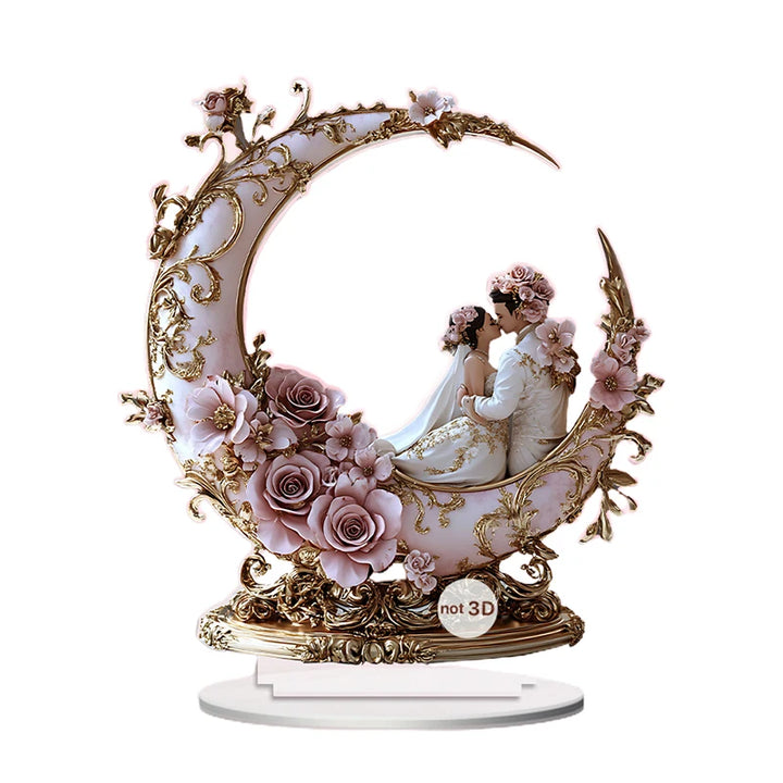 Elegant Wedding Couple Figurines for Tabletop Decor Office Desk TV Cabinet or Desktop Ornament Display