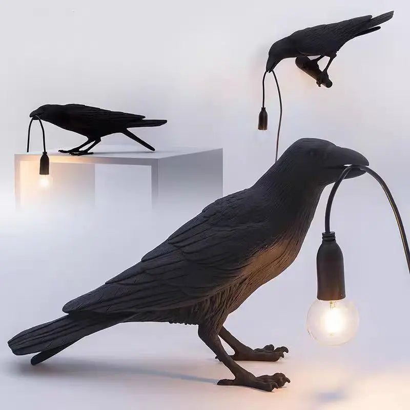 Modern Resin Lucky Bird Crow Wall Lamp Table Lights Night Lights Bedroom Bedside Living Room Home Decor Wall Lamps