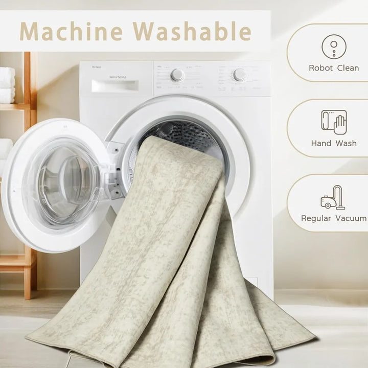 Soft Faux Wool 8x10 Area Rugs for Living and Dining Rooms, Ideal for Bedrooms, Large Size Carpets with Non-Slip Backing