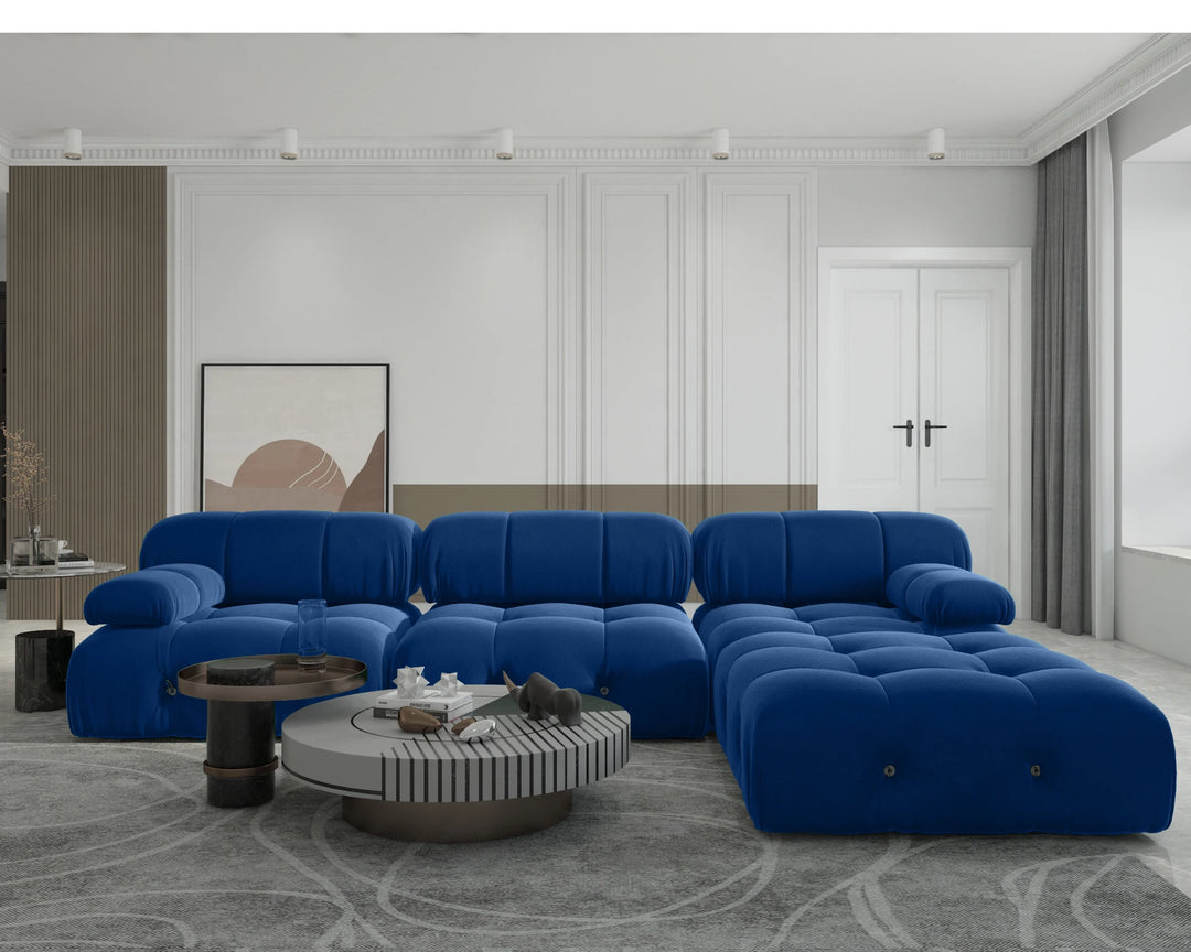 Sdorens Sectional Sofa Living Room Sofas L-Shaped Velvet Couch with Reversible Ottoman Convertible Modern Design Couch Sofa