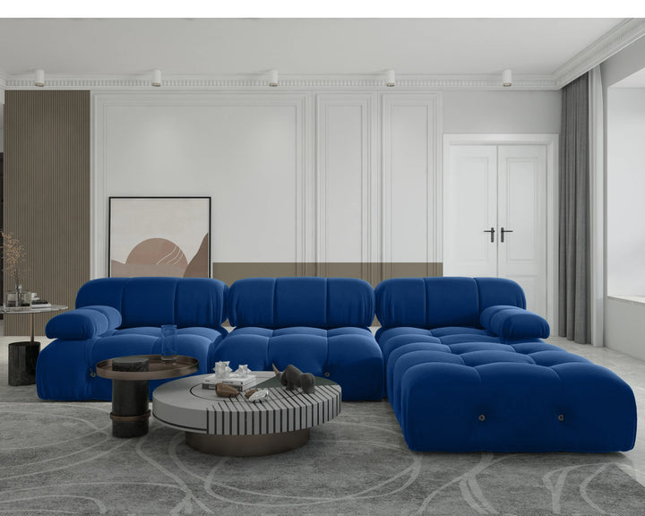 Sdorens Sectional Sofa Living Room Sofas L-Shaped Velvet Couch with Reversible Ottoman Convertible Modern Design Couch Sofa