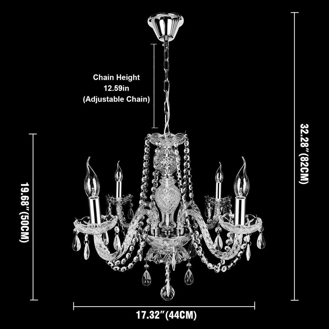 Classic 6 Lights Tassels Chandelier 6 Arms Crystal Lustre Light Modern Ceiling Light Lamp Lighting For Living Room Dining Room