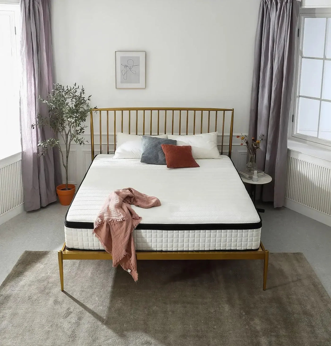 Full XL Size 12 Inch Mattress, Multilayer Hybrid Mattress, Innerspring Memory Foam Mattress in a Box, Pressure Relief & Cooler