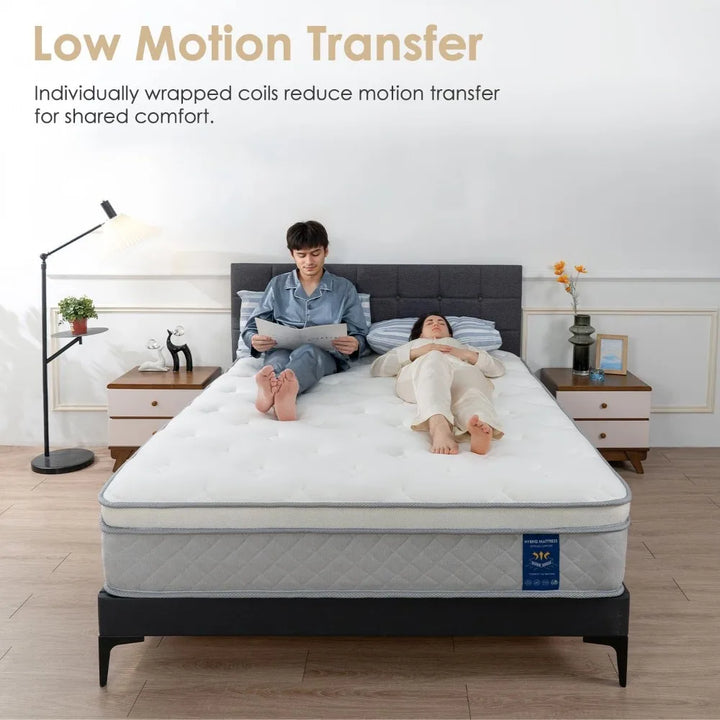 Queen Size Mattress,12 Inch Hybrid Mattress in a Box with Gel Memory Foam,Independent Pocket Springs,Lumbar Support & Pressure