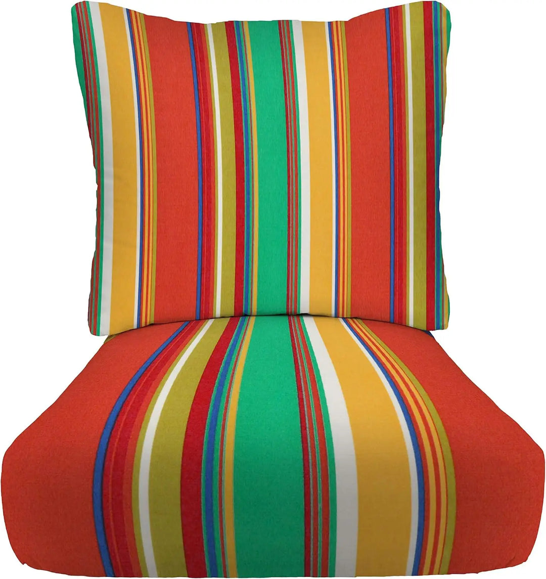 Deep Seating Cushion with Pillow Back  24” x 27” Seat  All-Weather Spun Fabric  Water and Fade-Resistant  Outdoor Chair