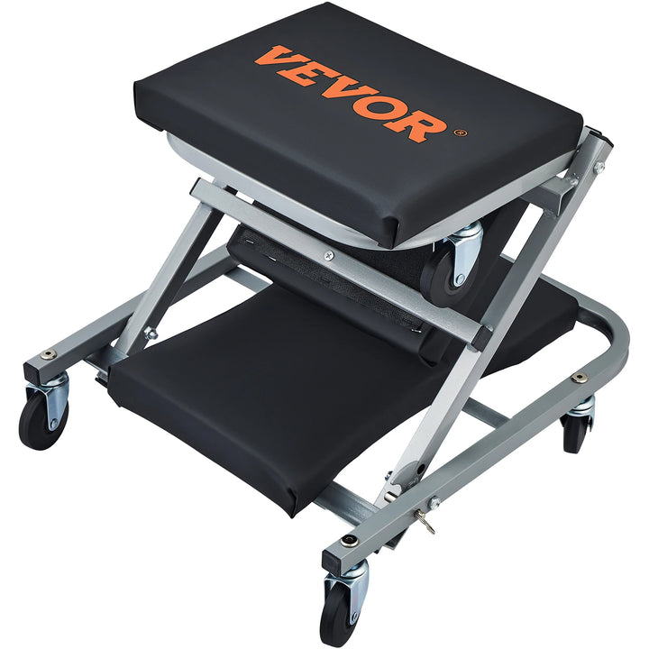 SucceBuy Z-Creeper Seat 2 in 1 Rolling Folding Car Creeper/Stool Low Profile  with 6 pcs Wheels for Garage Shop Auto Repair