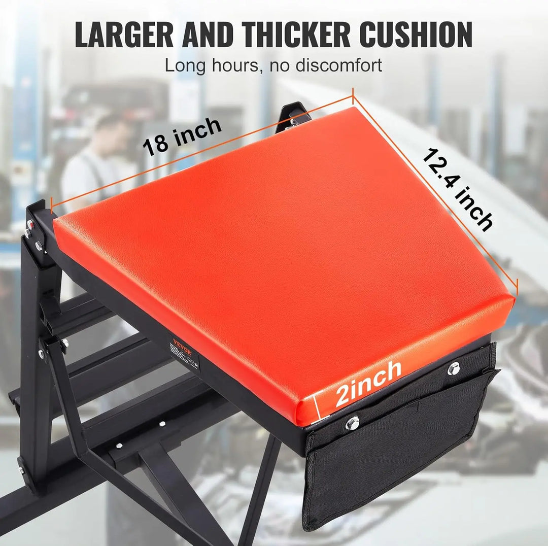 Top Automotive Creeper, with Adjustable Height 49.6" to 75.6", 400 LBS Capacity High Creeper, 4 Swivel Caster Wheels