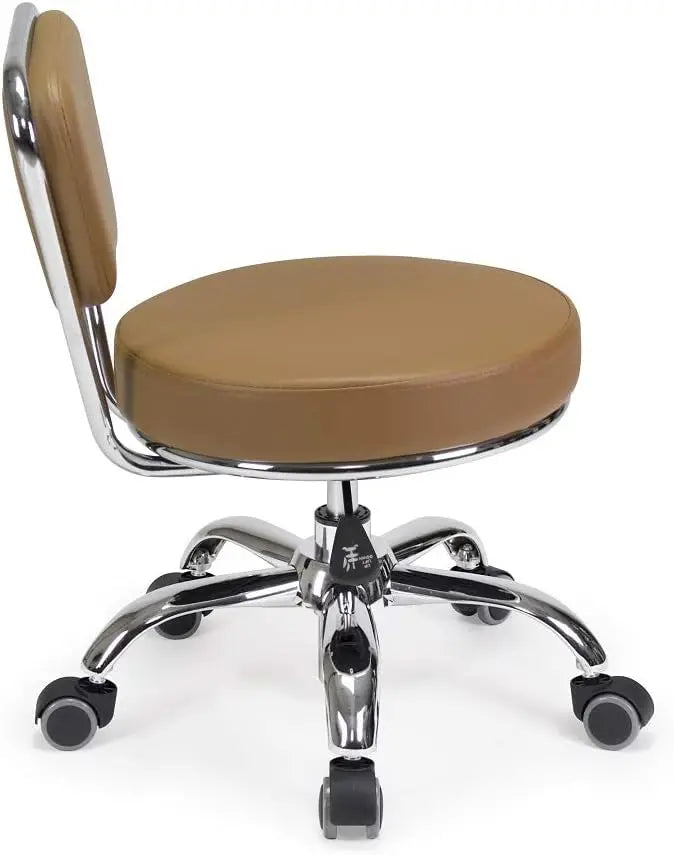 Rolling Bathroom Seat  Pneumatic, Short Stool with Adjustable Height 13"-15", Perfect