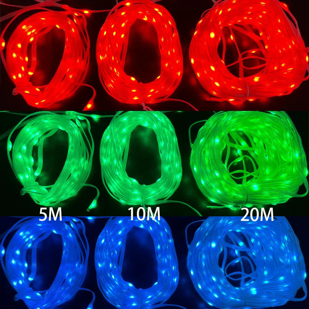 USB Christmas RGBIC String Light Tuya WIFI Remote Control 5M 10M 20M Pixel String Light WS2812 Music Waterproof Fairy Lights