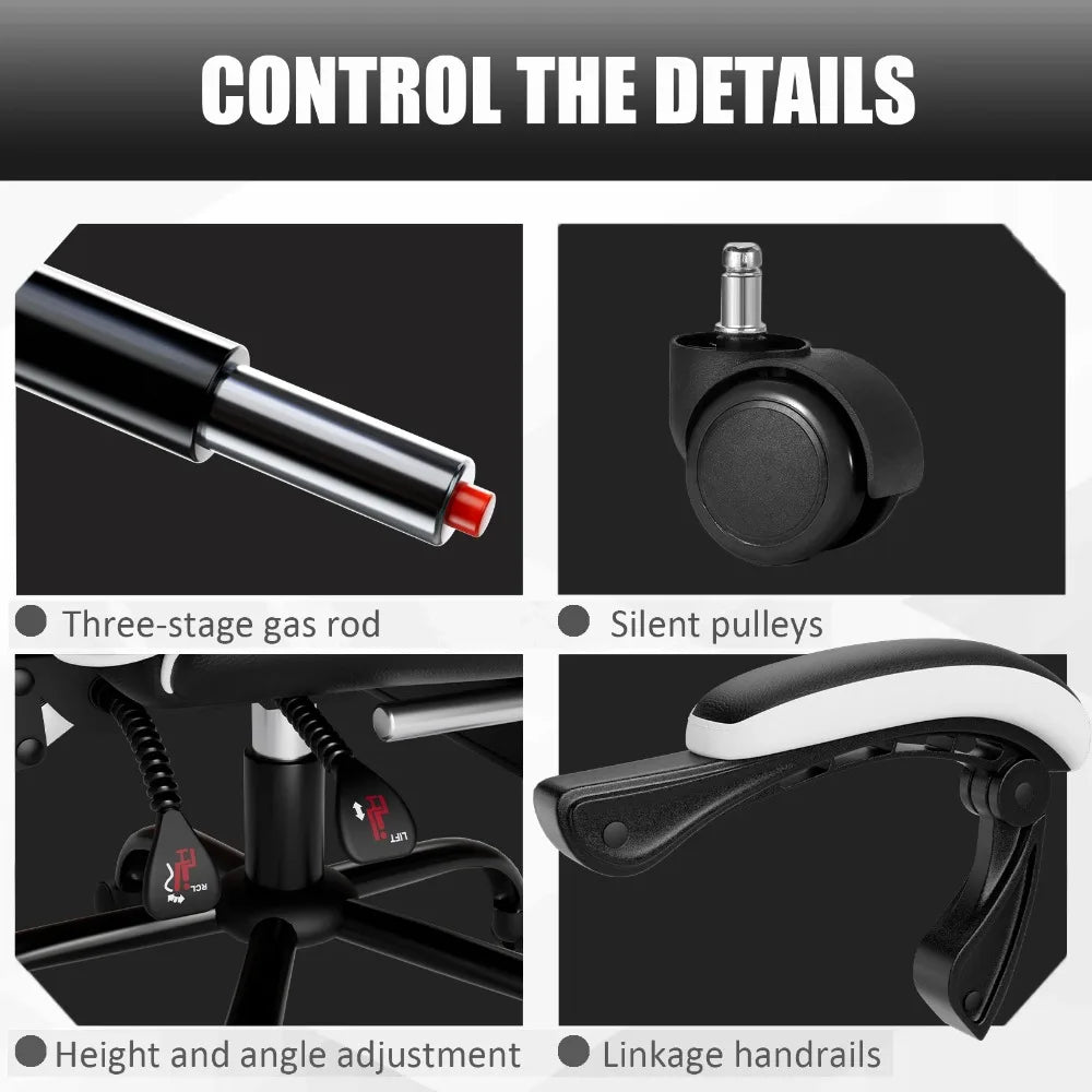 Ergonomic Gaming Chair with Footrest, Racing Style Video Game Chair for Adults, Reclining Gamer Office Chair