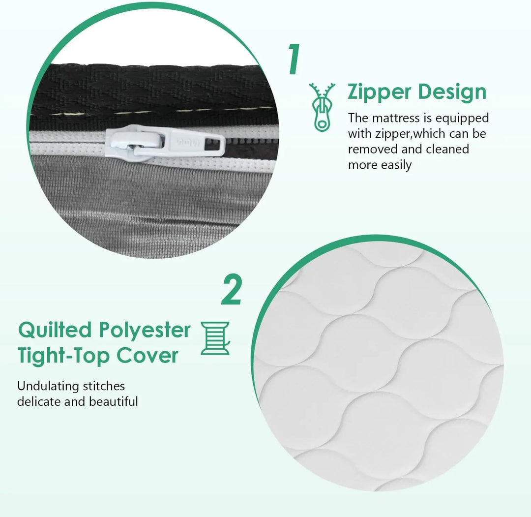 6 Inch Hybrid Mattress with Innerspring and Foam/Fiberglass Free/Medium Firm Spring Mattress/Full Size Mattress in a Box/CertiPU