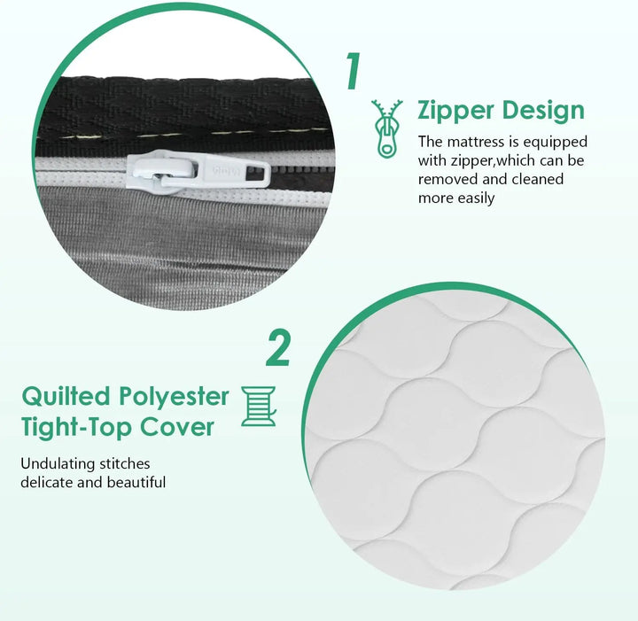 6 Inch Hybrid Mattress with Innerspring and Foam/Fiberglass Free/Medium Firm Spring Mattress/Full Size Mattress in a Box/CertiPU