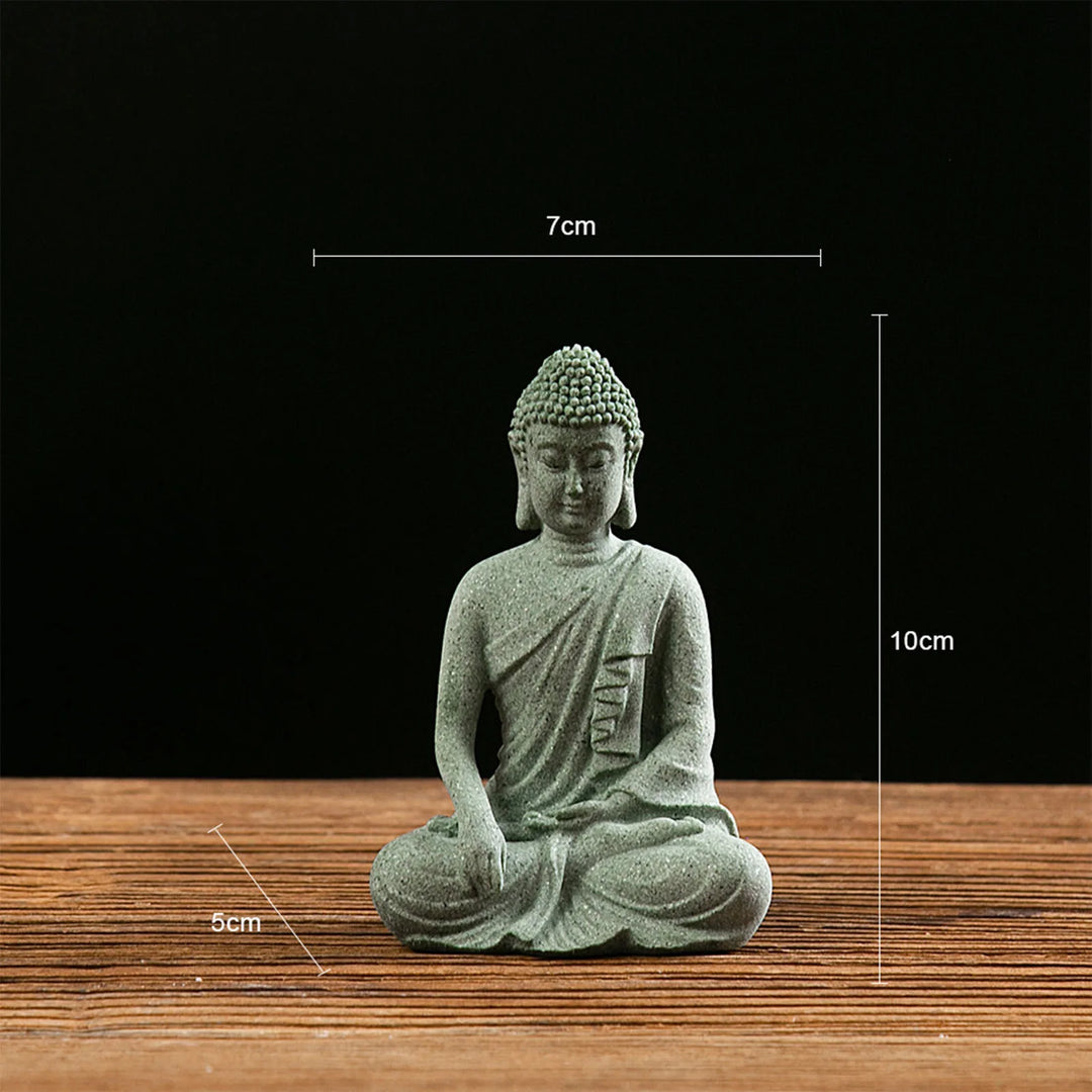 Green Sandstone Statue – Zen Buddhist Sculpture for Home & Meditation Room Décor | Trufairs
