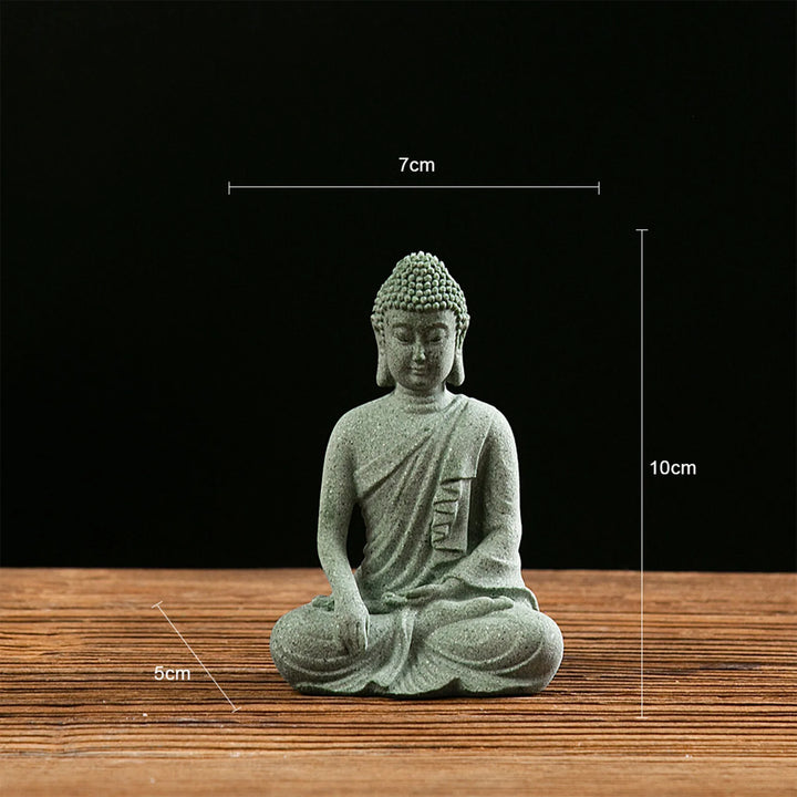 Green Sandstone Statue – Zen Buddhist Sculpture for Home & Meditation Room Décor | Trufairs