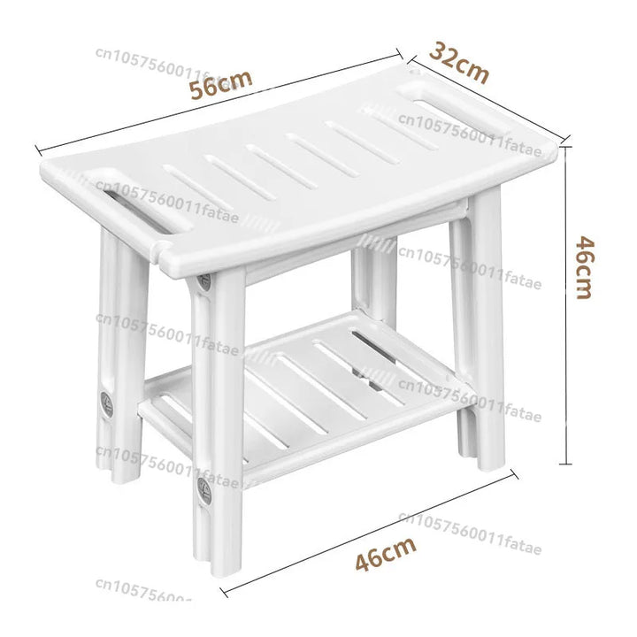 Shower Bench Stool，With Storage Shelf Waterproof