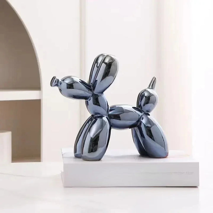11cm/4.3inch Creative Balloon Dog Abstract Ceramic Ornament Sculpture Figurine Statue Home Office Decoration Gift