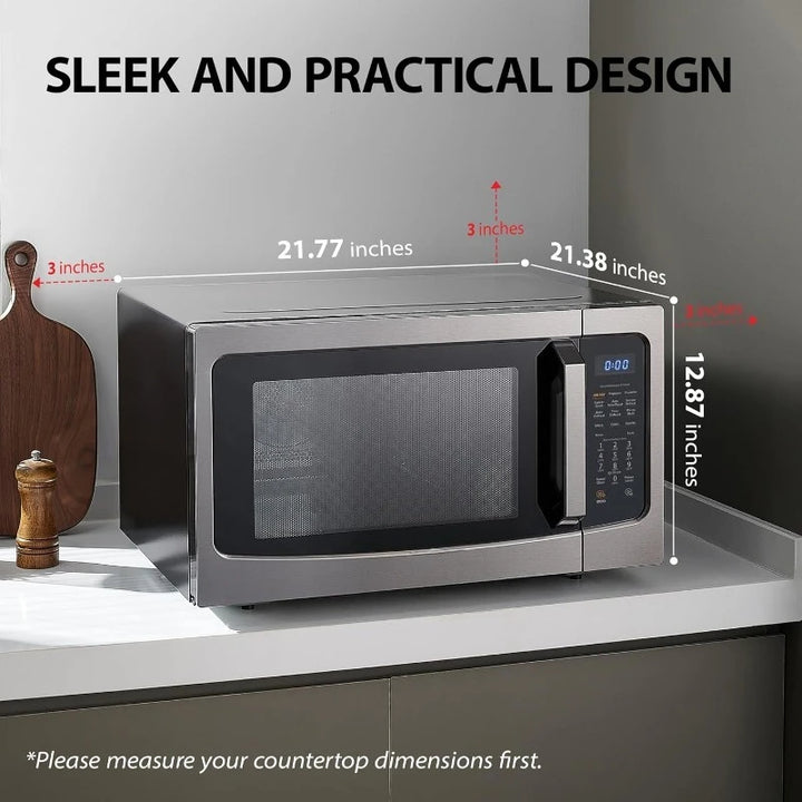 Air Fryer Combo 4-in-1 Countertop Microwave Oven, Smart Sensor, Convection, Mute Function