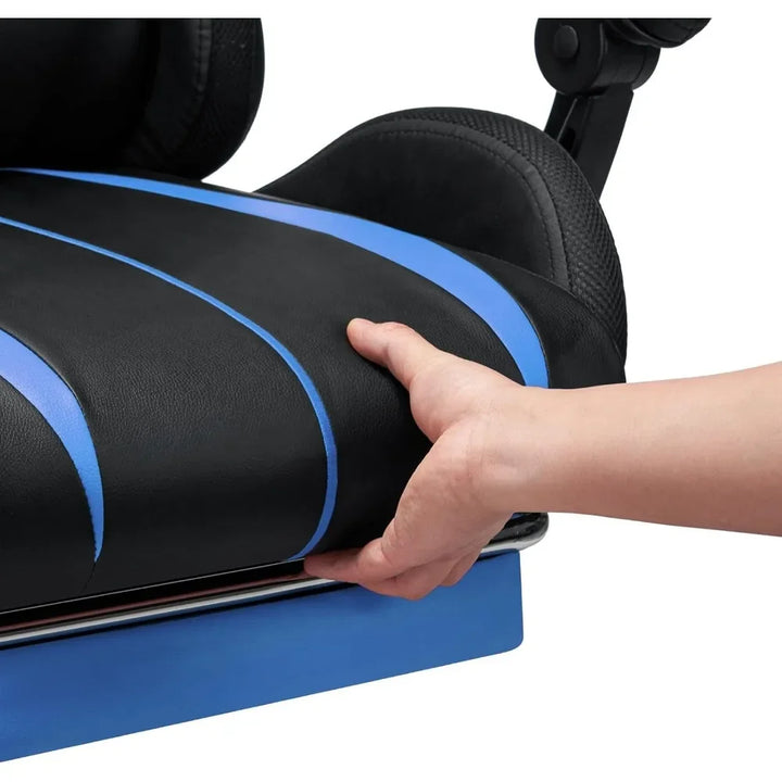 RGB Gaming Chair with Speakers Massage Computer Gaming Chair with LED Lights and Footrest High Back Video Game Chair