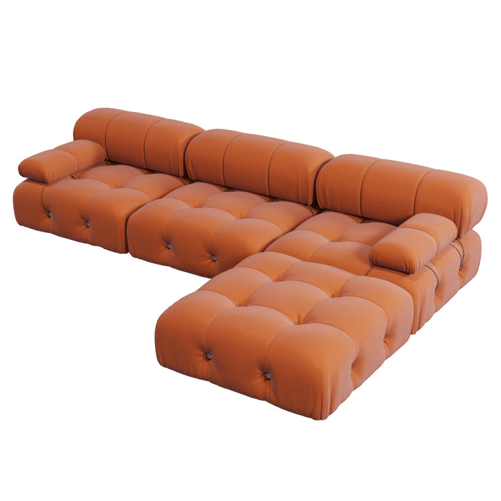 Sdorens Sectional Sofa Living Room Sofas L-Shaped Velvet Couch with Reversible Ottoman Convertible Modern Design Couch Sofa