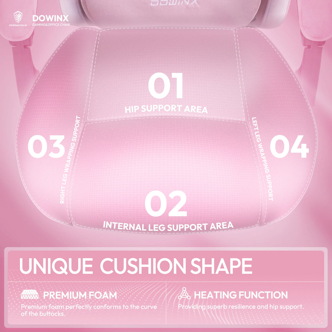 Dowinx Gaming Chair with Heated Massage Lumbar Support, Breathable Fabric Office Chair with Pocket Spring Cushion and Footrest,