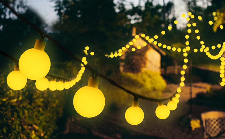 Solar Crystal Ball String Lights â€“ 4 Colors, 8 Modes Outdoor Garden & Balcony Accent | Eco-Friendly LED Decor | Trufairs