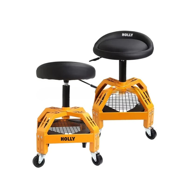 Adjustable height 360 ° rotating workshop seat with tool tray storage mechanical bench chair rolling workshop stool for garage